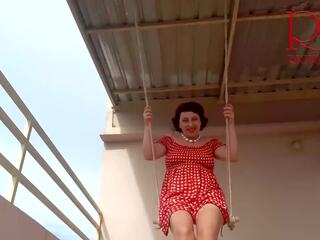 Depraved Housewife Swinging on a Swing Outdoors: HD sex bd | xHamster