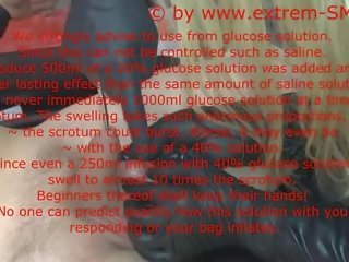 Instructions show scrotal saline infusion English text LONG