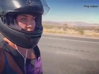 Felicity feline motorcycle stunner राइडिंग aprilia में ब्रा