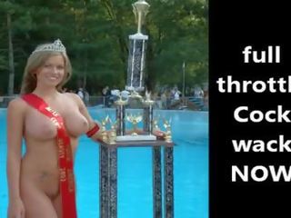 Ahvatlev alasti babes compete sisse a võll paitab võistlus