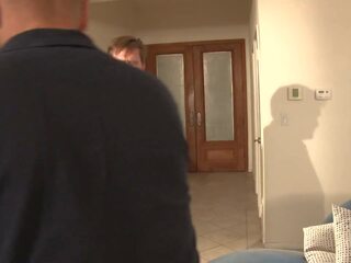 Stepdaughter & young man Spy On Big cock German Stepdaddy Showering