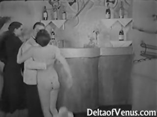 Starodávne sex film 1930s - ffm trojka - nudista bar