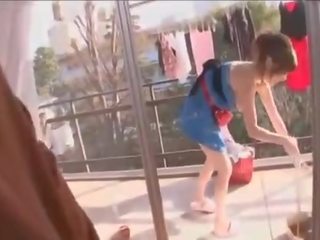 20 years old sedusive Japanese Housewife POV dirty clip at home