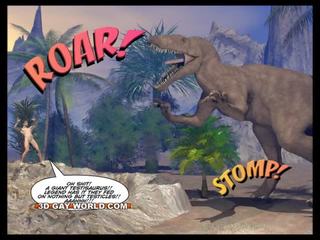 Cretaceous 형사 3d 명랑한 만화의 sci-fi 더러운 영화 이야기