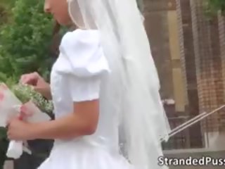 Glamorous Bride Sucks A Big Hard cock