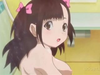 Bilik mandi anime kotor video dengan yang tidak bersalah remaja telanjang cookie