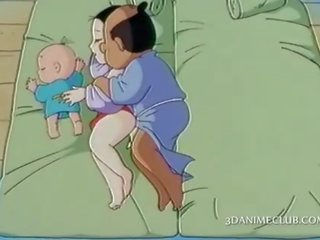 Hot to trot anime husband nailing hard his wifes pussy